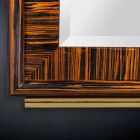 Polierter Wandspiegel aus poliertem Ebenholz und Ada 1 Metall Viadurini