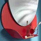 Wandspiegel mit Metallregal in verschiedenen Farben Made in Italy - Hera Viadurini