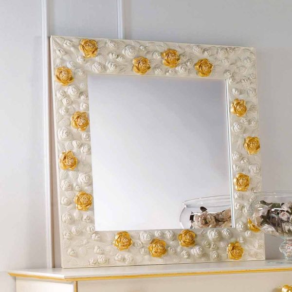 wandspiegel mit spiegelrahmen flower