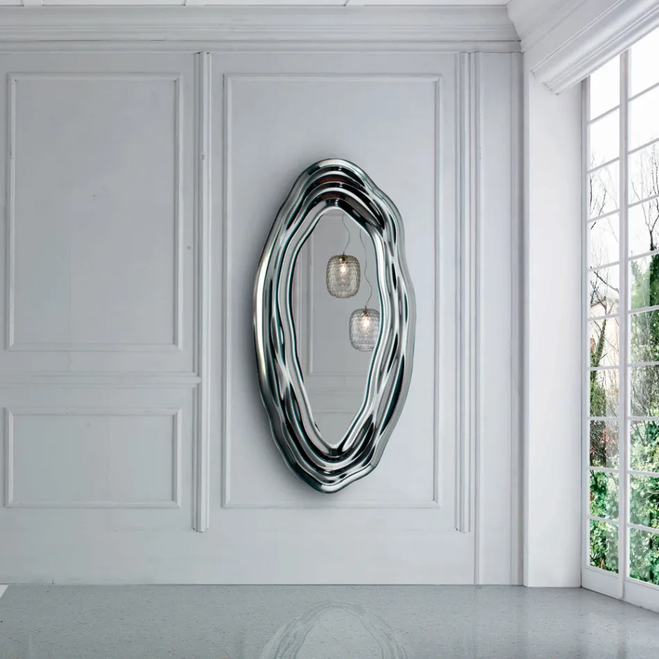 Wandspiegel aus Kristall, hergestellt in Italien – Pescara Viadurini