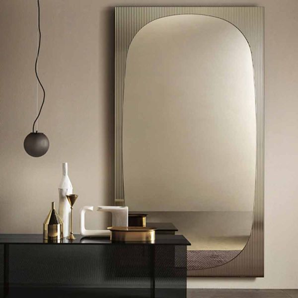 Moderner wandspiegel mit bronzespiegel made in italy - bandolero