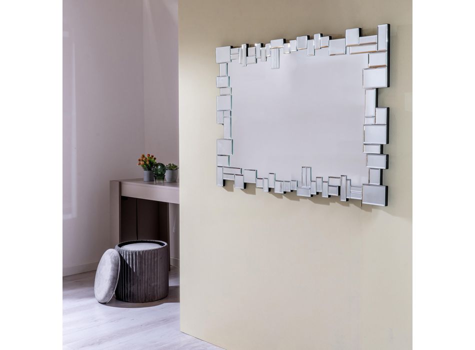 Rechteckiger Wandspiegel mit geformtem Glasrahmen - Norbo Viadurini