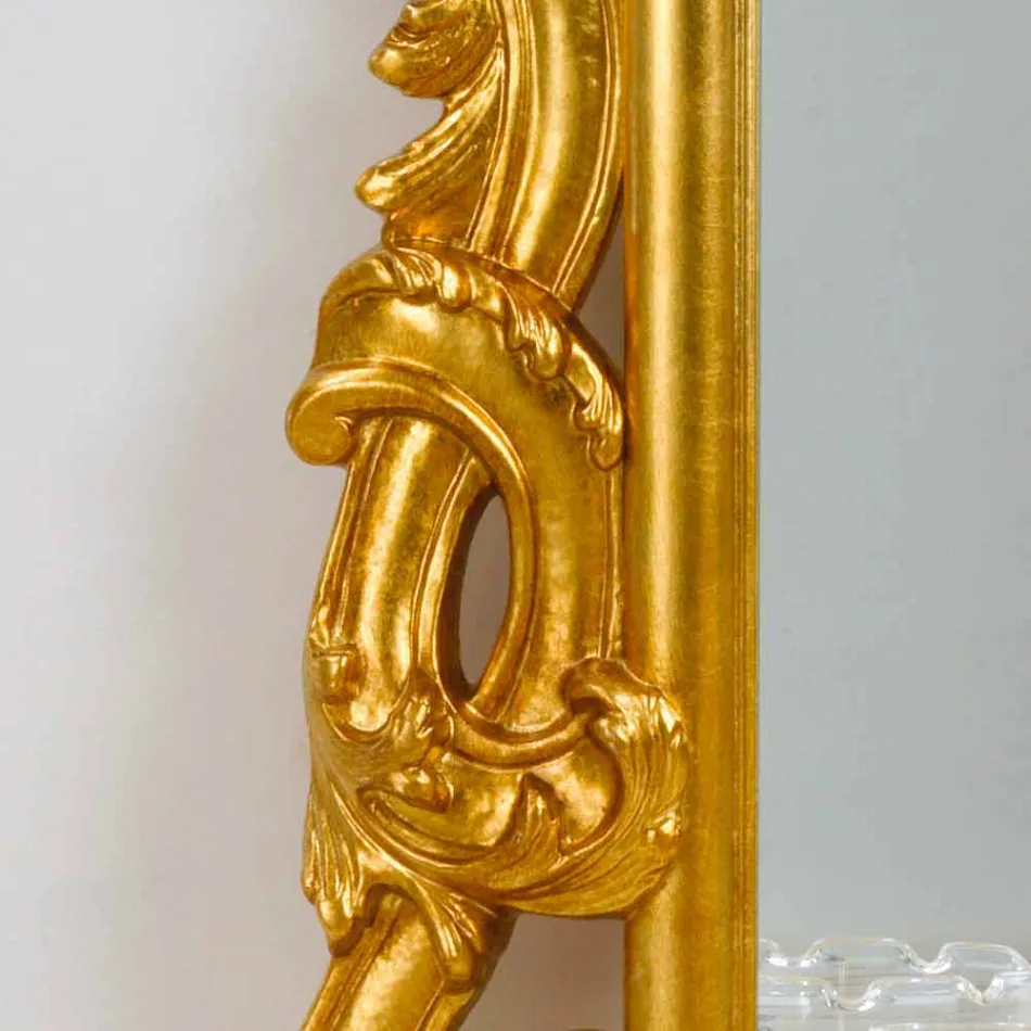 Spiegel Boden / Wand klassisches Design, Blattgold Finish Guerin Viadurini