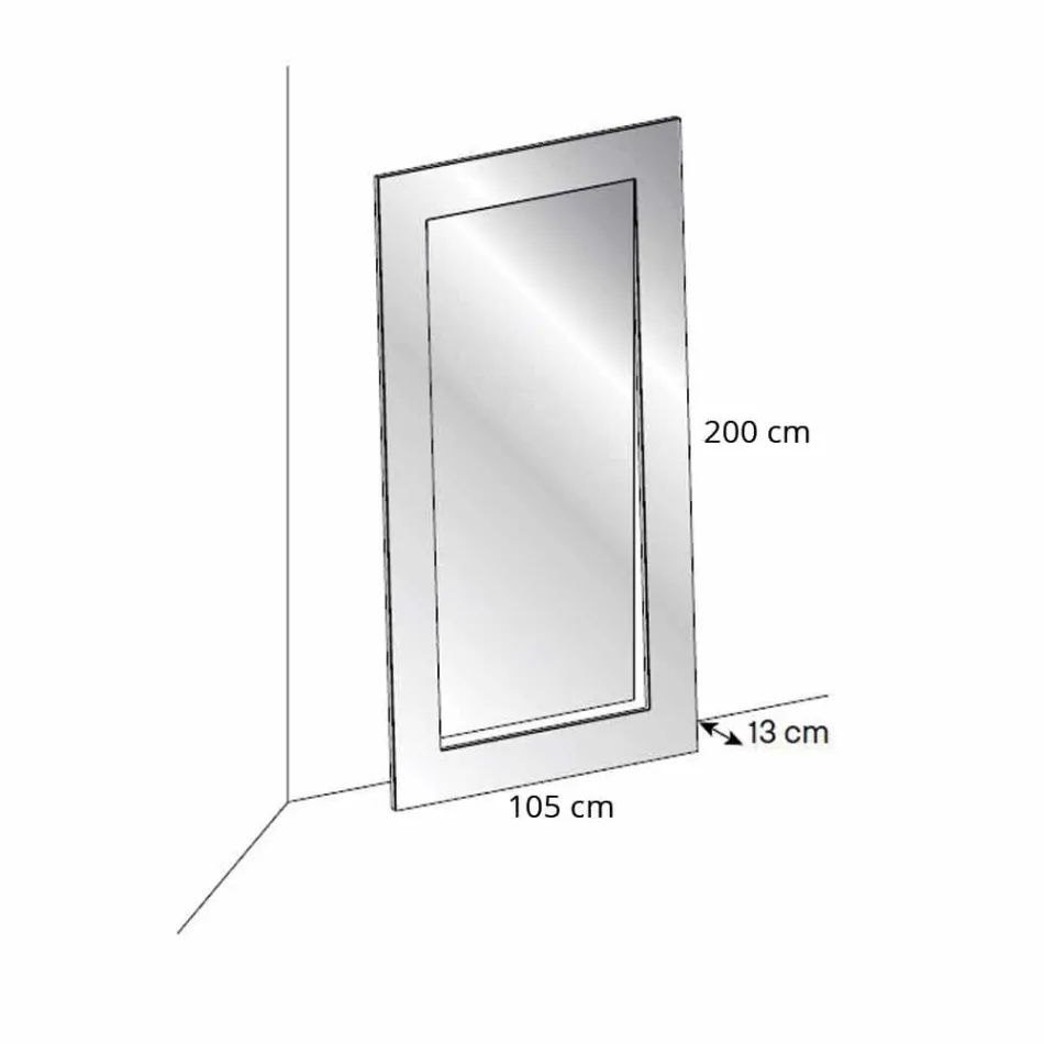 Rechteckiger Bodenspiegel mit modernem Design Made in Italy - Salamina Viadurini