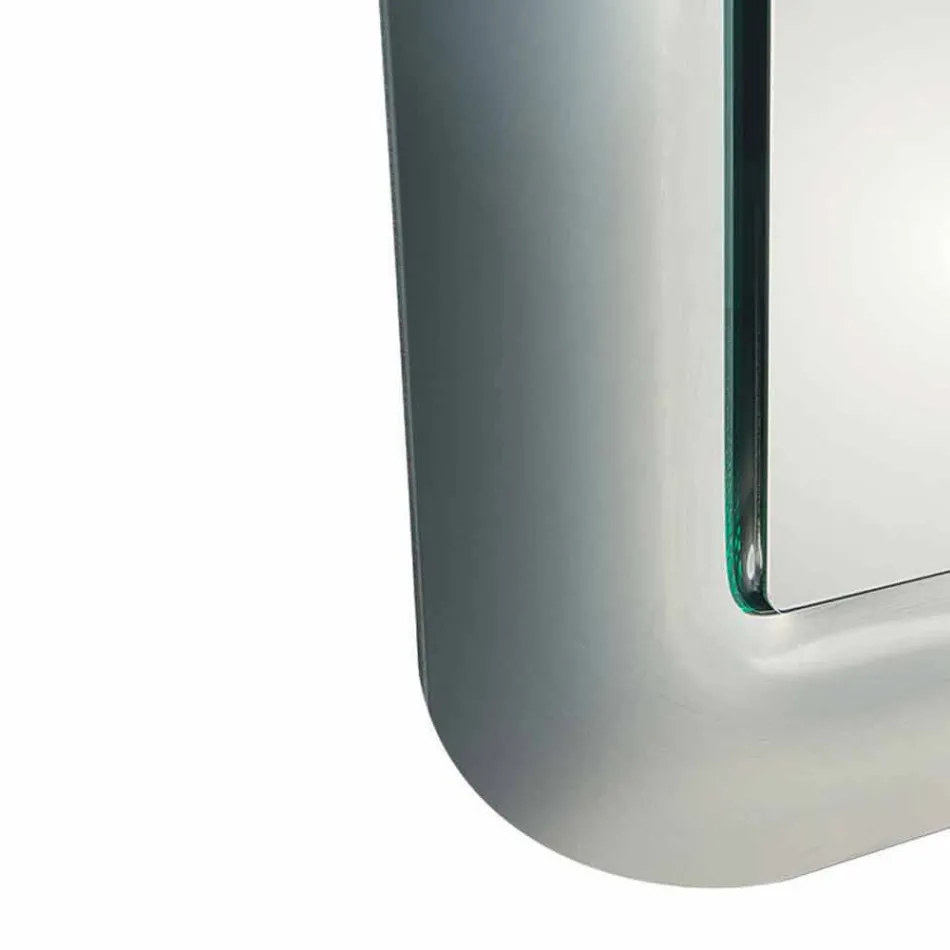 Designspiegel mit Glasrahmen in Kristalloptik, hergestellt in Italien – Loop Viadurini