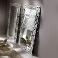 Rechteckiger Spiegel aus Silber und schwarzem Blatt, hergestellt in Italien – Acca