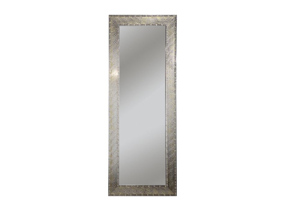 Rechteckiger Spiegel aus Silber/Blattgold, hergestellt in Italien – Anna Viadurini
