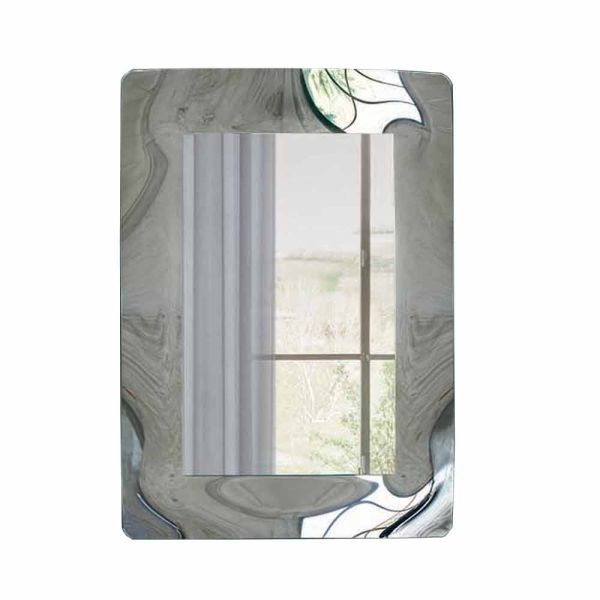 Rechteckiger spiegel mit wellglasrahmen made in italy - vira