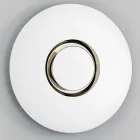 Runder Design-Wandspiegel mit goldenem Metall mit Mittelstück - Merale Viadurini