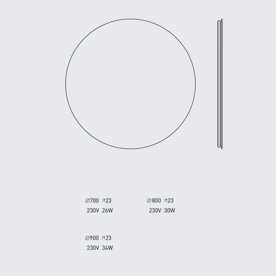 Runder Wandspiegel mit Hintergrundbeleuchtung und LED Made in Italy - Ronda Viadurini