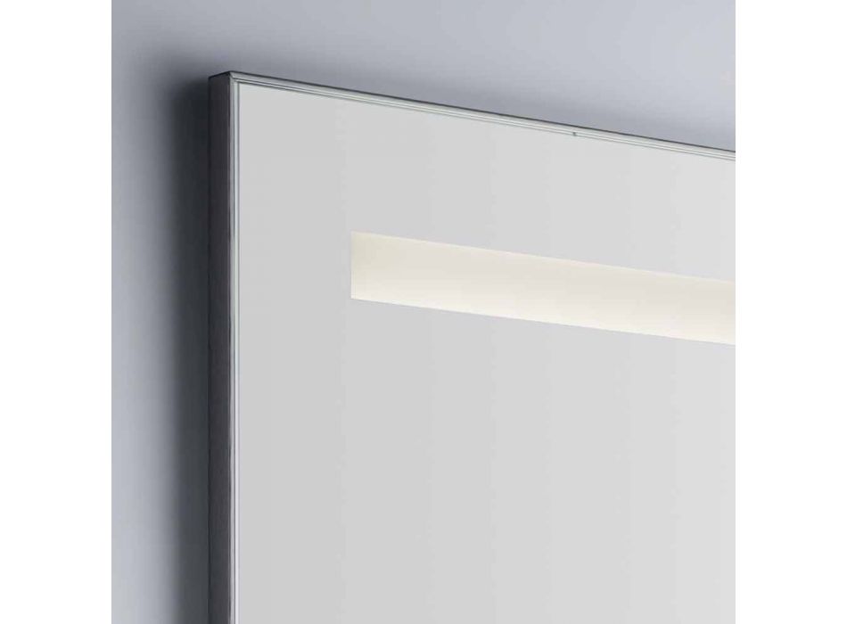 Wand Badezimmerspiegel mit aluminiumähnlichem Rahmen Made in Italy - Tobi Viadurini