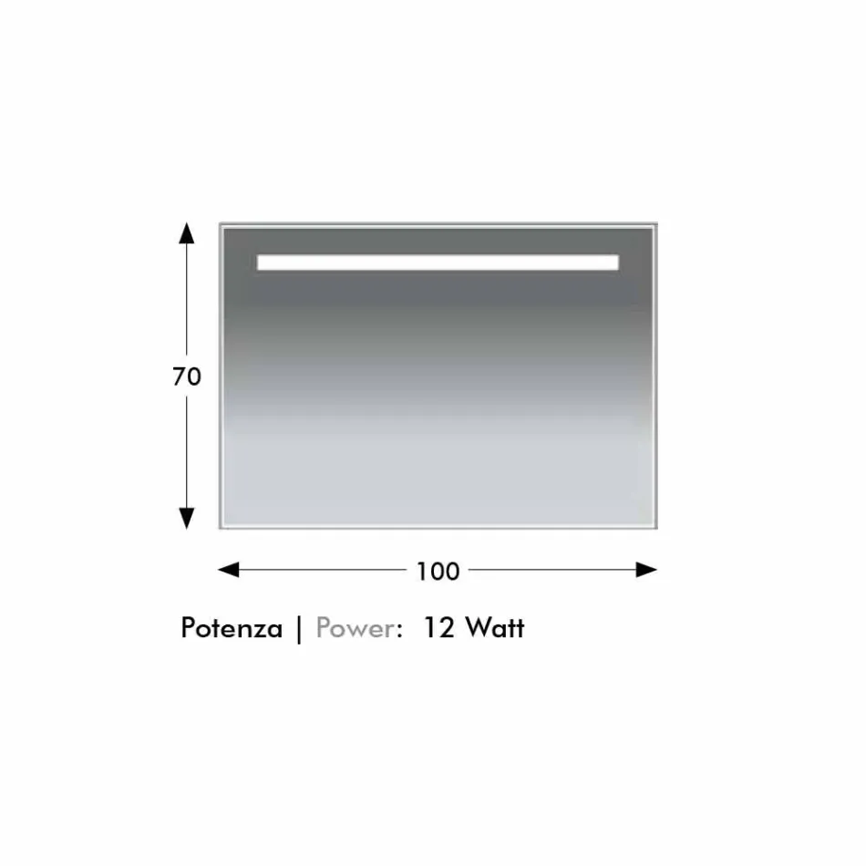 Wand Badezimmerspiegel mit Rahmen aus ähnlichem Aluminium Made in Italy - Tobi Viadurini