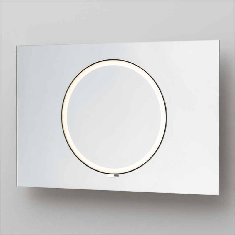 Badezimmerspiegel mit beleuchteter kreisförmiger Innenstruktur