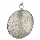 Runder Wand-Badezimmerspiegel aus verchromtem Ottome mit gealterter Rückseite - June Viadurini