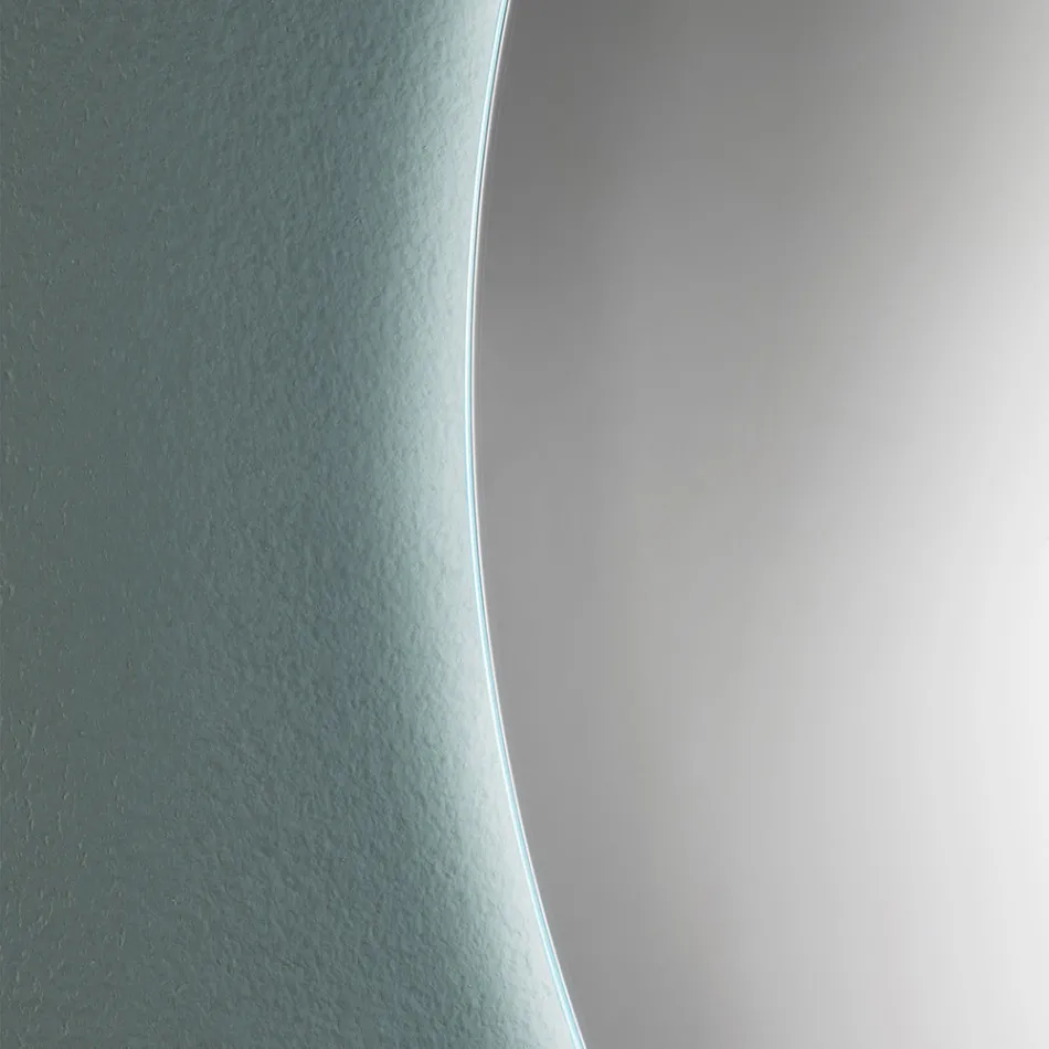 Minimaler runder Wand-Badezimmerspiegel mit 4000K-LED-Licht, hergestellt in Italien – Roteo Viadurini