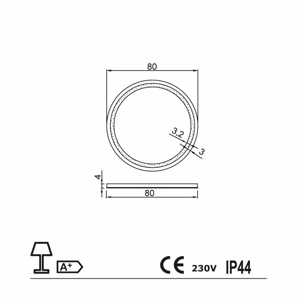 Spiegel mit Edelstahlkanten und Charly LED-Leuchten im modernen Design Viadurini