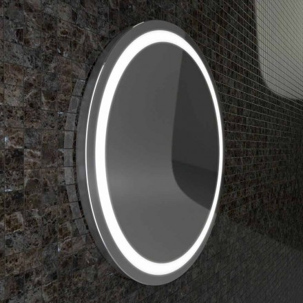 Spiegel mit Edelstahlkanten und Charly LED-Leuchten im modernen Design Viadurini