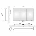 Moderner 3-türiger Wandspiegel mit Innenregalen - Bramo Viadurini