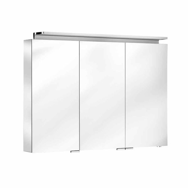 Badezimmerspiegel mit 3-türiger schrankwand mit innenregalen - bramo