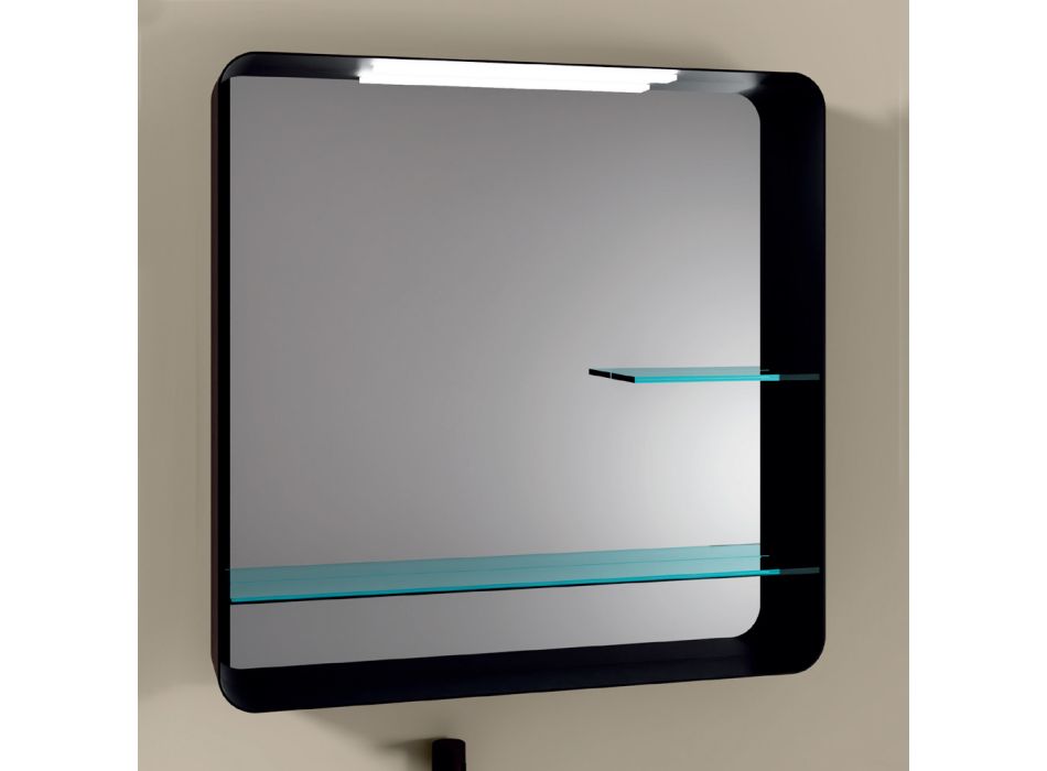 Spiegel mit Metallrahmen und 2 Glasböden, hergestellt in Italien – William Viadurini