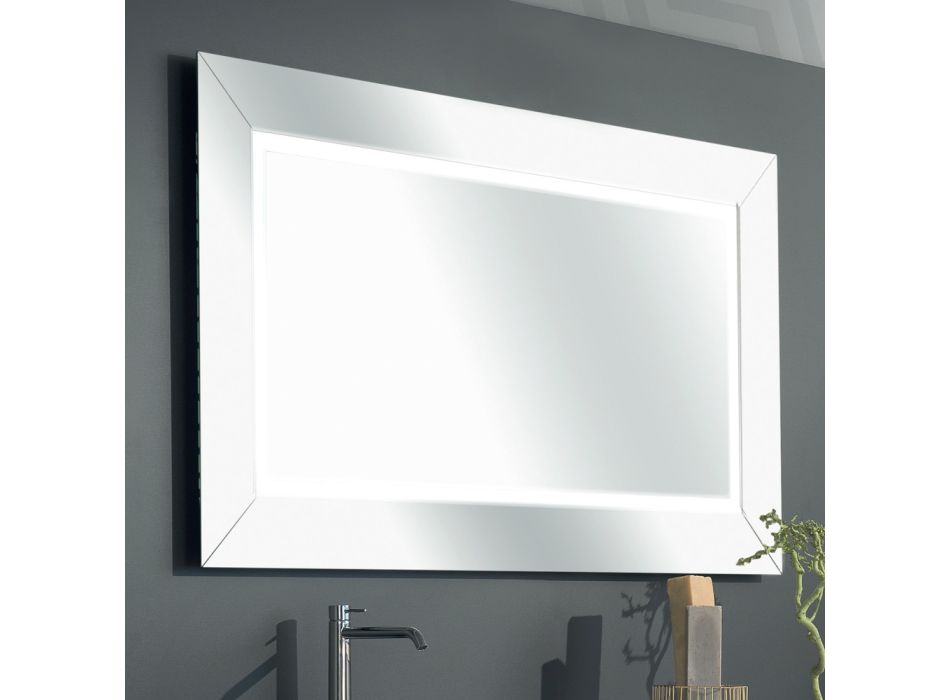 Spiegel mit farbigem Spiegelrahmen und LED Made in Italy - Newton Viadurini