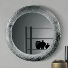 Spiegel mit gehämmertem Glasrahmen, rückseitig versilbert, hergestellt in Italien - Basilia Viadurini