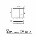 Modernes Design 2-türiger Spiegel, LED-Beleuchtung, Carol Viadurini