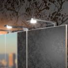 Spiegelbehälter mit 4 Kristalltüren mit 12 Regalen und 4 LED-Leuchten - Maxi Viadurini