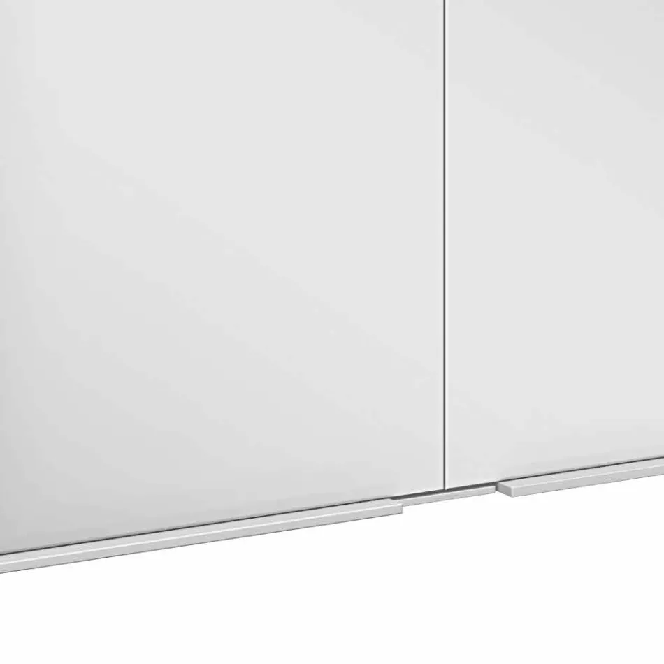 Moderner Einbau-Spiegelschrank aus silber lackiertem Aluminium - Demon Viadurini