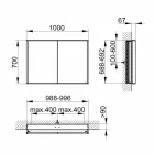 Moderner Einbau-Spiegelschrank aus silber lackiertem Aluminium - Demon Viadurini