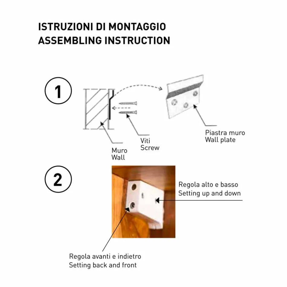 Wandspiegel aus Teakholz mit Regalen und internen Schubladen - Ralio Viadurini