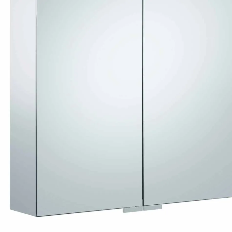 Moderner Wandspiegel mit 2 Türen und LED-Beleuchtung - Ratsche Viadurini