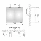 Moderner Wandspiegel mit 2 Türen und LED-Beleuchtung - Ratsche Viadurini
