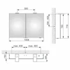 Moderner Wandspiegel mit 2 Türen und LED-Beleuchtung - Ratsche Viadurini