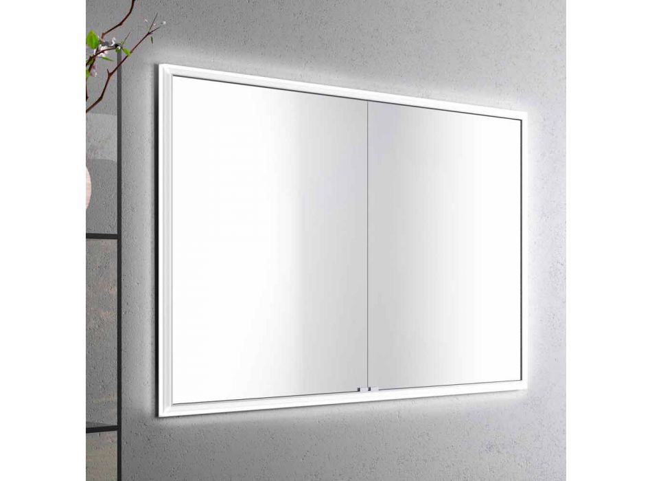 Modernes Design LED-Einbau-Spiegel mit 2 Türen, Adele Viadurini