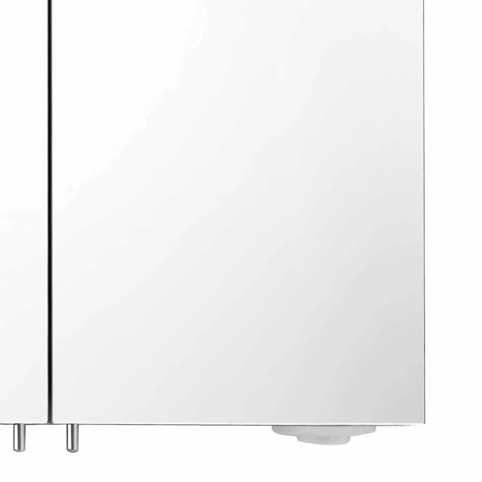 Moderner Containerspiegel mit 2 Türen aus silber lackiertem Aluminium - Alfio Viadurini