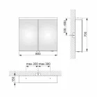 Moderner Containerspiegel mit 2 Türen aus silber lackiertem Aluminium - Alfio Viadurini