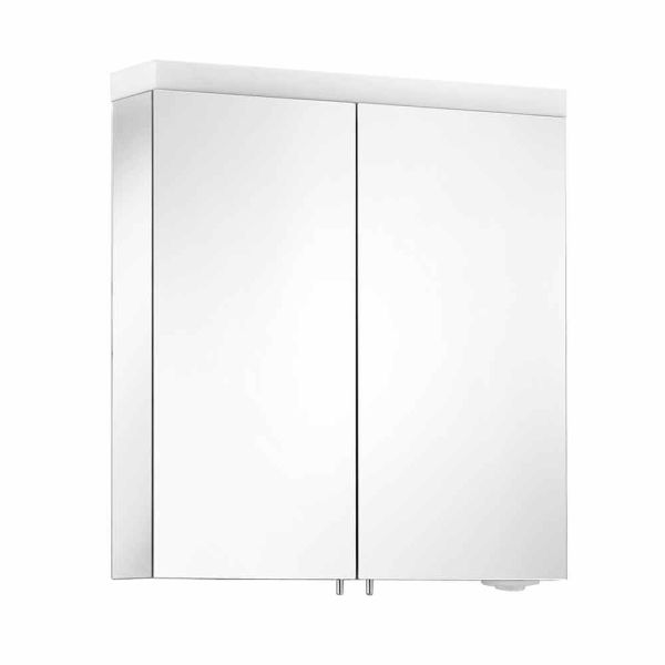 Spiegel mit 2 türen aus silber lackiertem aluminium, modern alfio