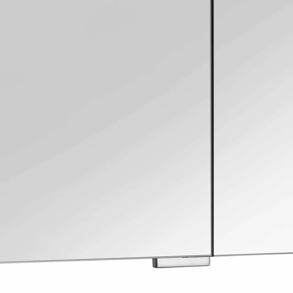 Moderner Containerspiegel mit 3 Kristalltüren und 3 LED-Leuchten - Maxi Viadurini
