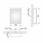 Moderner Containerspiegel mit Flügeltür und LED-Beleuchtung - Alfio Viadurini