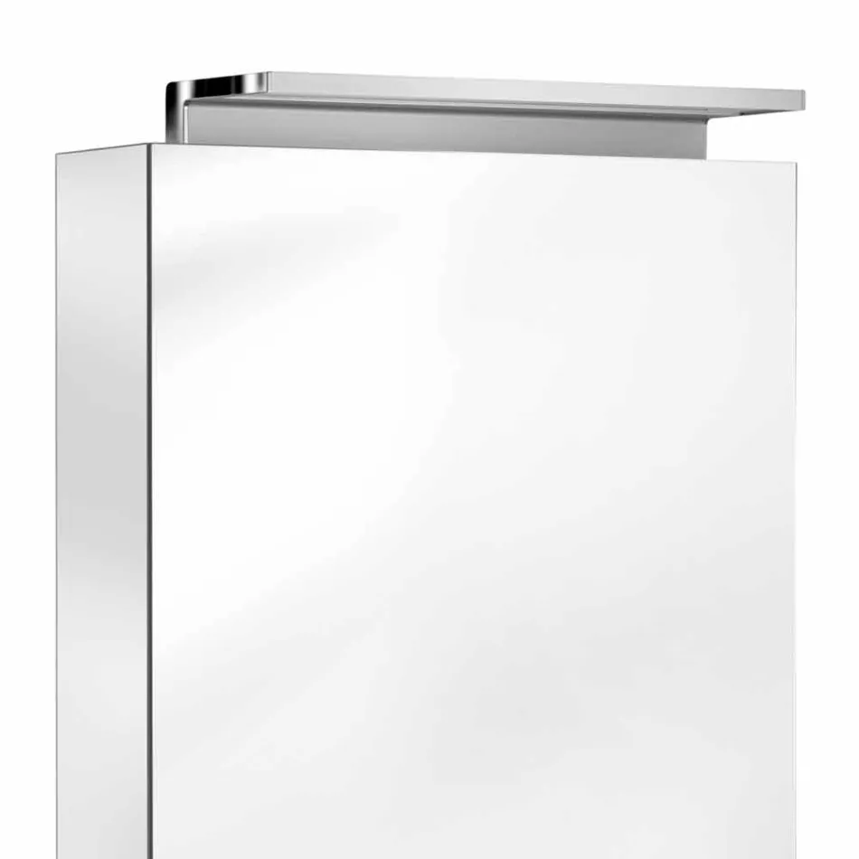 Moderner Aufbewahrungsspiegel mit Kristallregalen und LED-Licht - Bramo Viadurini