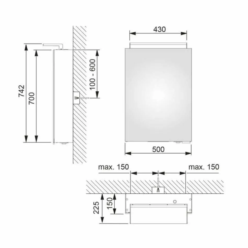 Moderner Aufbewahrungsspiegel mit Kristallregalen und LED-Licht - Bramo Viadurini