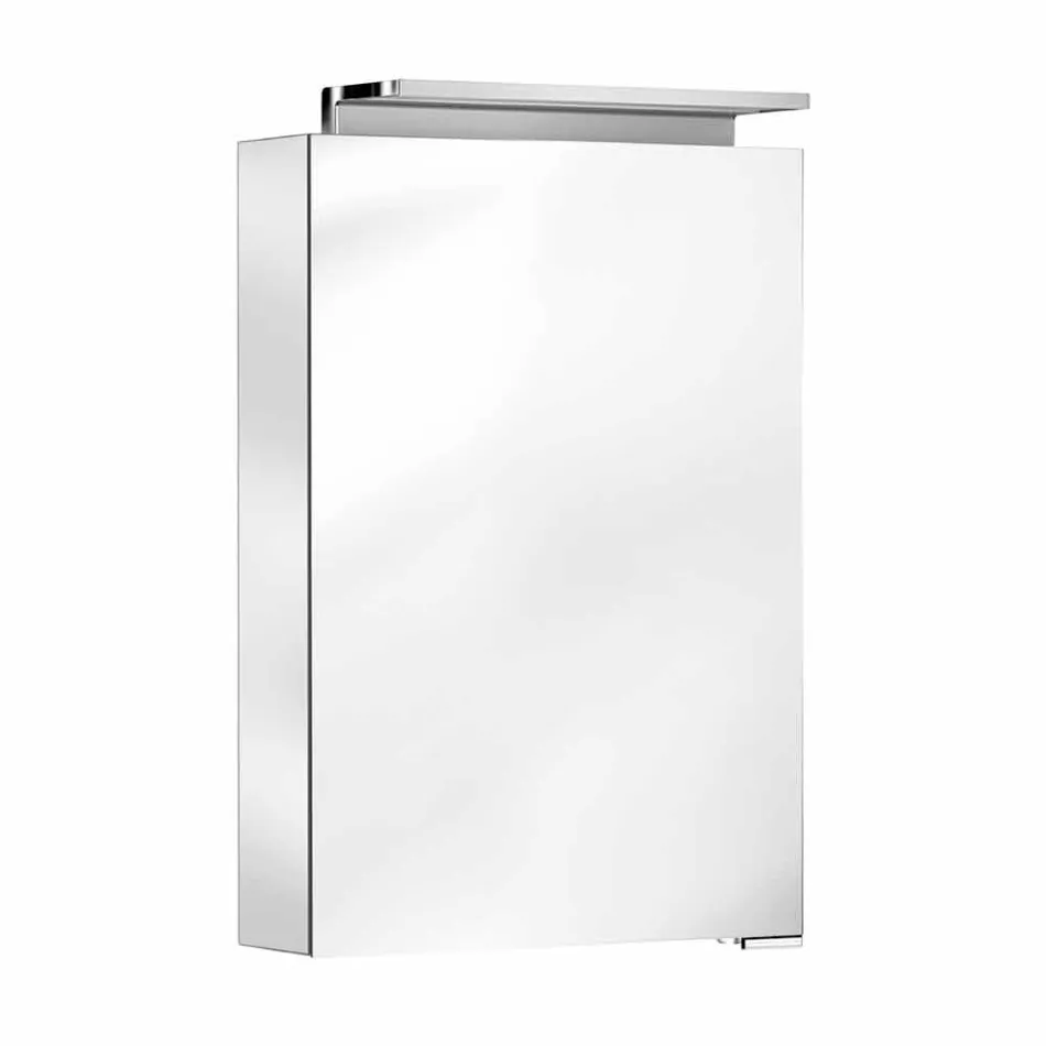 Moderner Aufbewahrungsspiegel mit Kristallregalen und LED-Licht - Bramo Viadurini