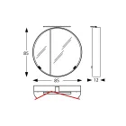 Runder Spiegelbehälter aus Metall mit Doppelspiegel, hergestellt in Italien – Charles Viadurini