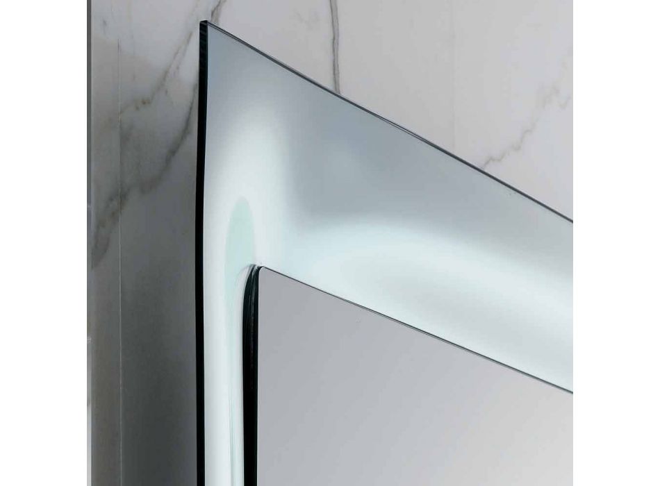 Badezimmer Spiegelrahmen Silber geschmolzenes Glas modernes Design Arin Viadurini