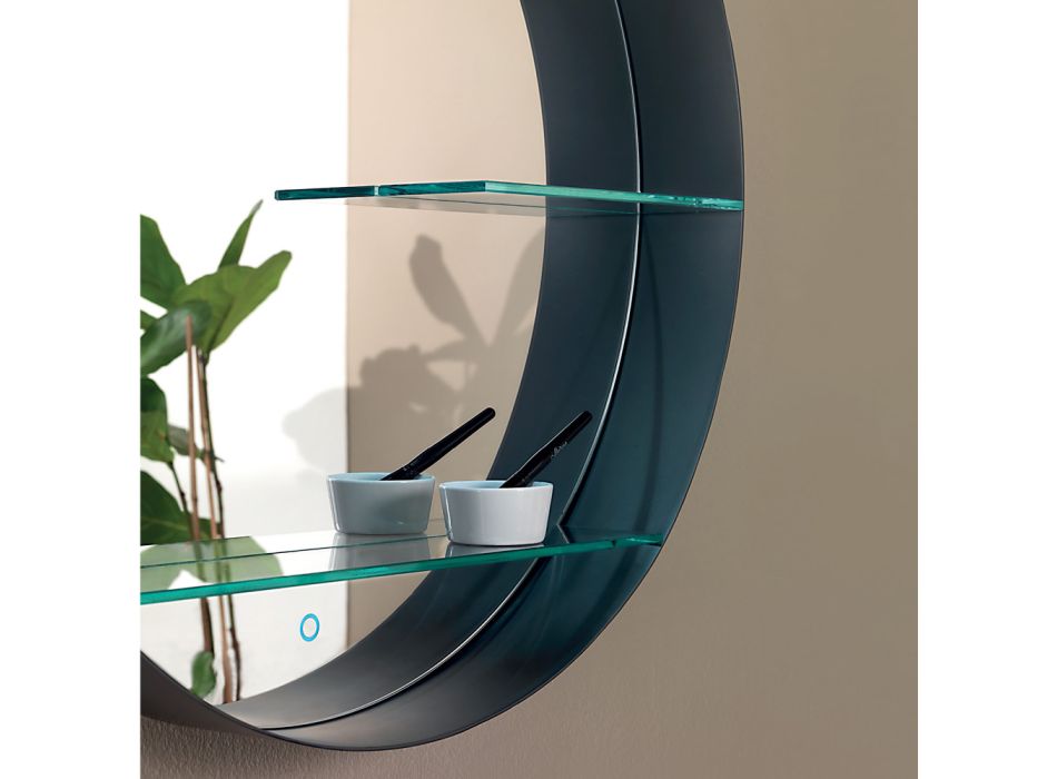 Badezimmerspiegel aus Metall mit 2 Glasböden, hergestellt in Italien – Einstein Viadurini