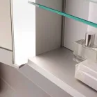 Moderner Wandspiegel mit 3 Türen aus silber lackiertem Aluminium - Demon Viadurini