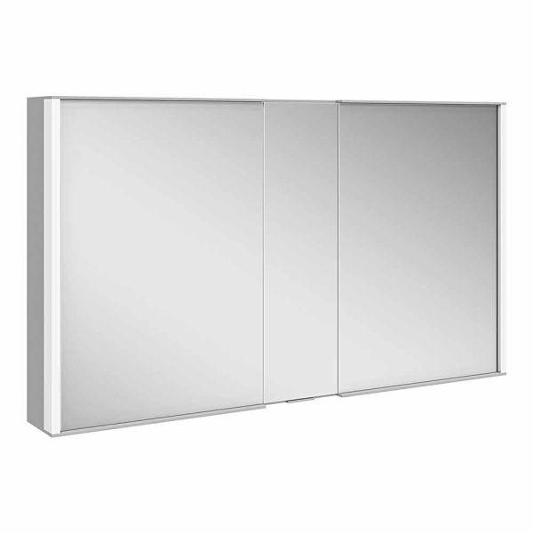 Moderner wandspiegel mit 3 türen aus silber lackiertem aluminium - demon