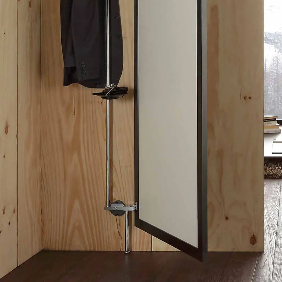 Wandspiegel mit öffnender Tür und Kleiderhaken Made in Italy - Boro Viadurini