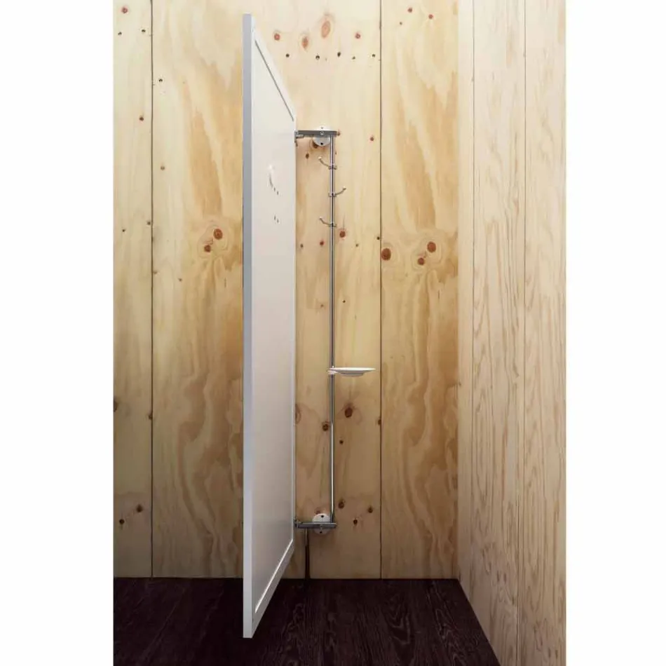 Wandspiegel mit öffnender Tür und Kleiderhaken Made in Italy - Boro Viadurini